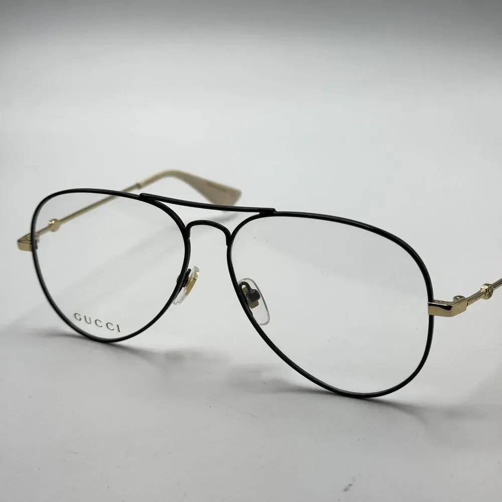Gucci Eyeglasses Frame GG05150 001 Black Aviator 58-14-145 New Authentic